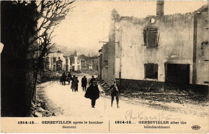Carte postale ancienne Gerbeviller apres la bombardement