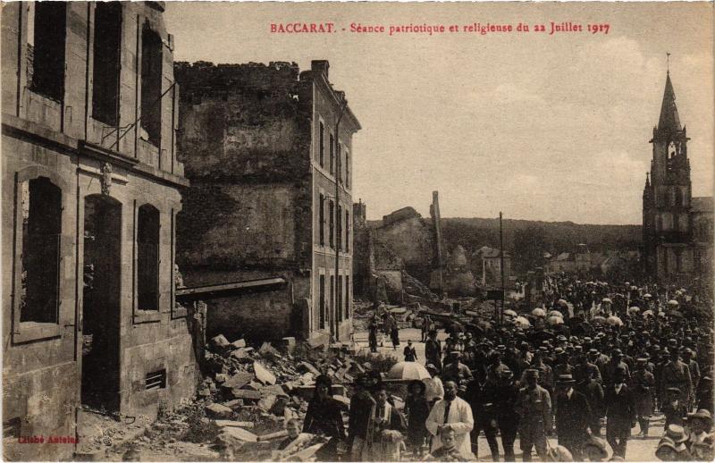 Carte postale ancienne Baccarat seance patriotique à Baccarat