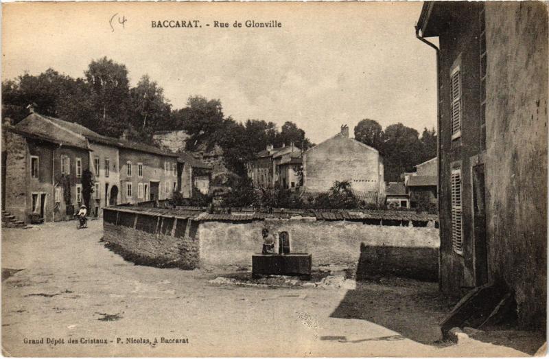 Carte postale ancienne Baccarat Rue de Glonville à Baccarat