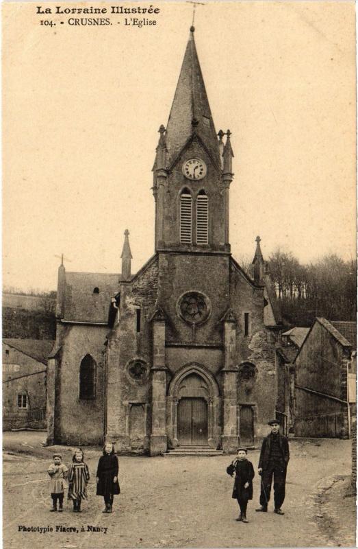 Carte postale ancienne Crusnes Eglise à Crusnes