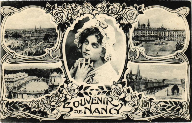 Carte postale ancienne Nancy souvenir à Nancy