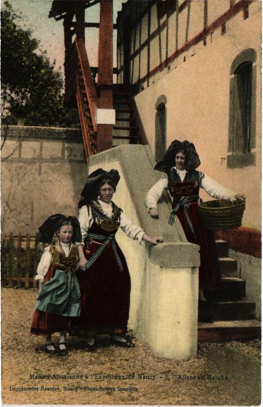 Carte postale ancienne Nancy Allant au Marche à Nancy
