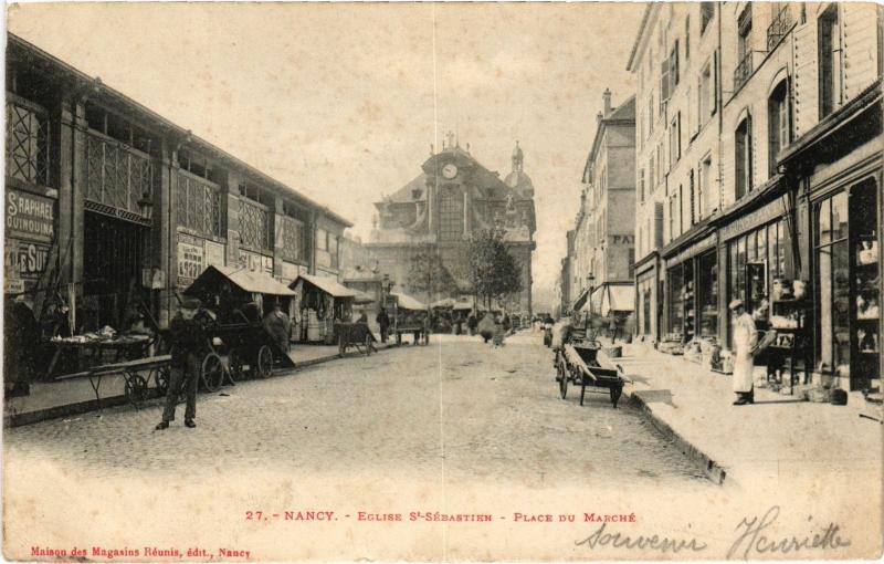 Carte postale ancienne Nancy Eglise Saint-Sebastien à Nancy