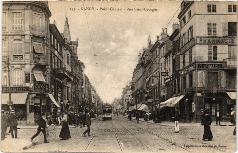 Carte postale ancienne Nancy Point Central Rue Saint-Georges à Nancy