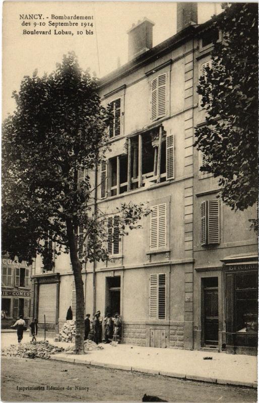Carte postale ancienne Nancy bombardement à Nancy
