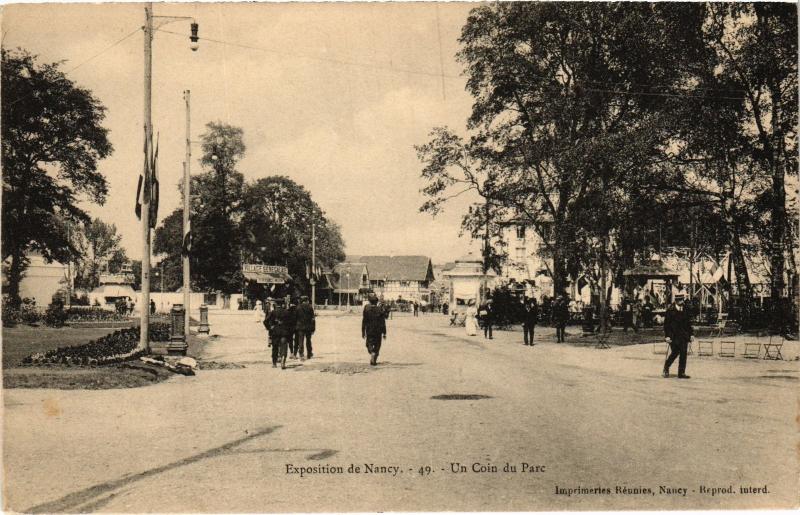 Carte postale ancienne Nancy un coin du parc à Nancy