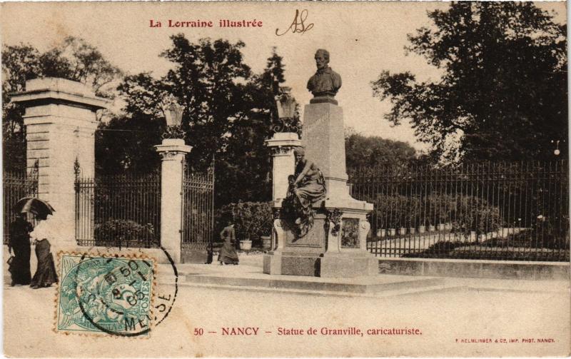 Carte postale ancienne Nancy Statue de Granville à Nancy
