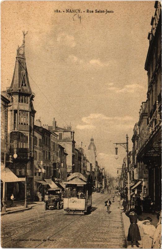 Carte postale ancienne Nancy Rue Saint-Jean à Nancy