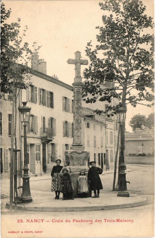 Carte postale ancienne Nancy Croix du Faubourg des Trois Maisons à Nancy
