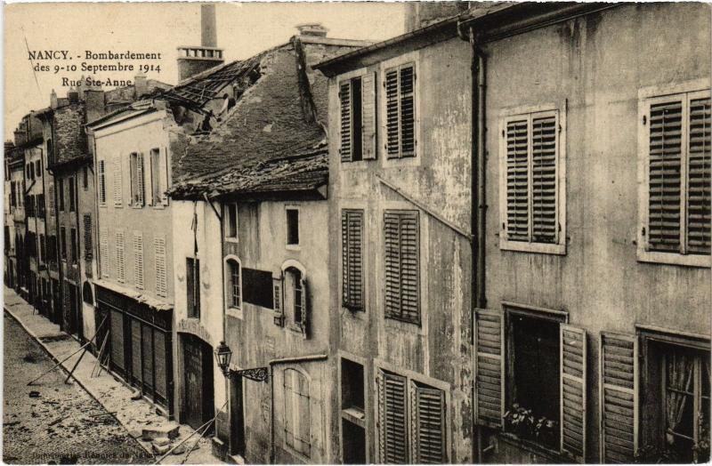 Carte postale ancienne Nancy borbardement à Nancy