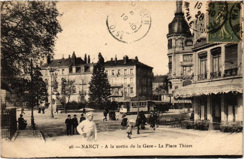 Carte postale ancienne Nancy Place Thiers à Nancy