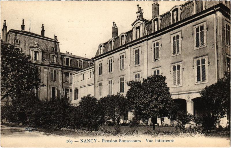 Carte postale ancienne Nancy Pension Bonsecours à Nancy