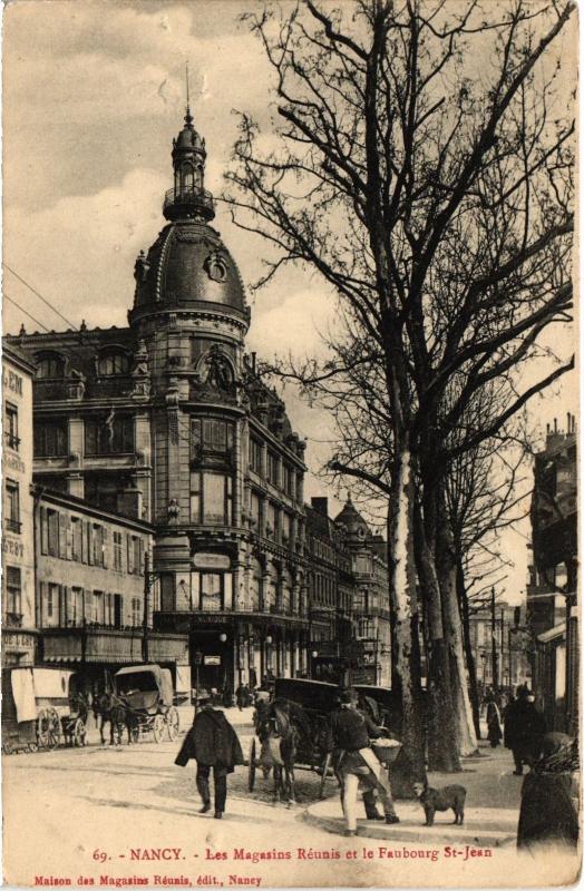 Carte postale ancienne Nancy Les Magasins Reunis Faubourg Saint-Jean à Nancy
