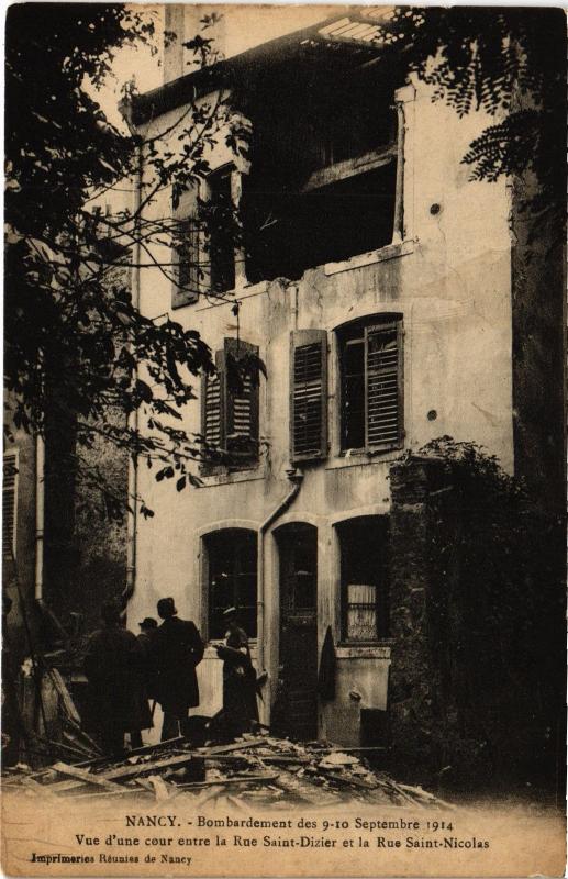 Carte postale ancienne Nancy bombardement à Nancy