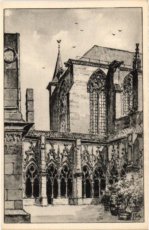 Carte postale ancienne Toul Cloitre de l'ancienne Collegiale Saint-Gengoult