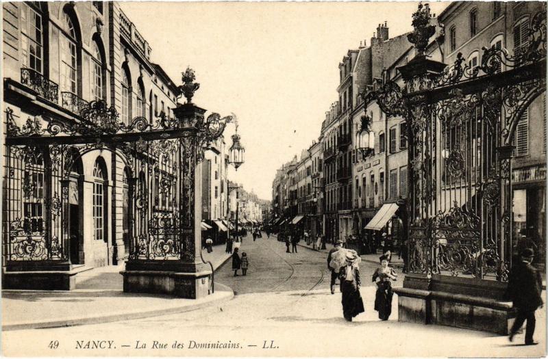 Carte postale ancienne Nancy Rue des Dominicains à Nancy