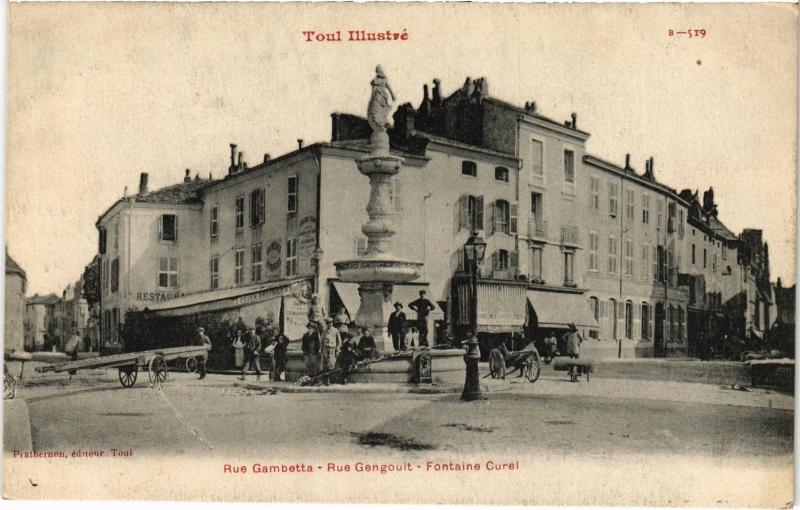 Carte postale ancienne Toul Fontaine Curel