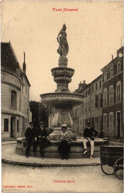 Carte postale ancienne Toul Fontaine Curel