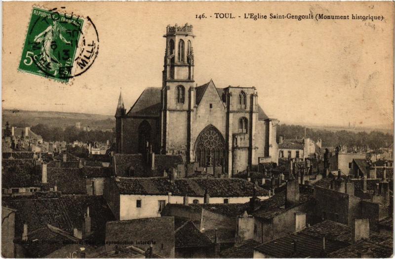Carte postale ancienne Toul Eglise Saint-Gengoult