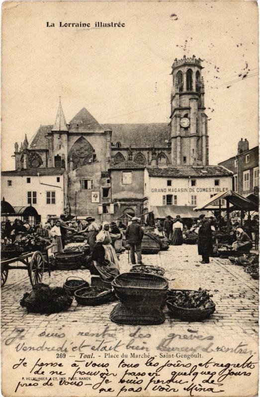 Carte postale ancienne Toul Place du Marche