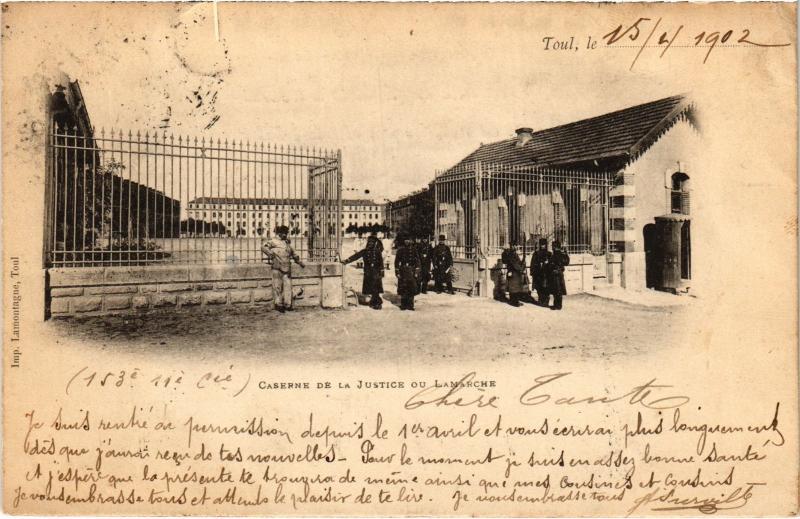 Carte postale ancienne Toul Caserne de la Justice