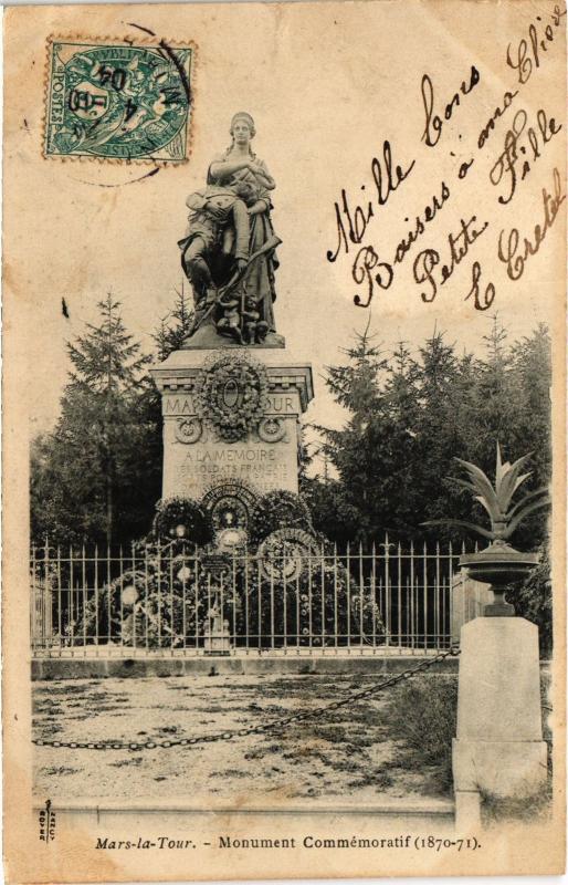 Carte postale ancienne Toul Monument Commemoratif