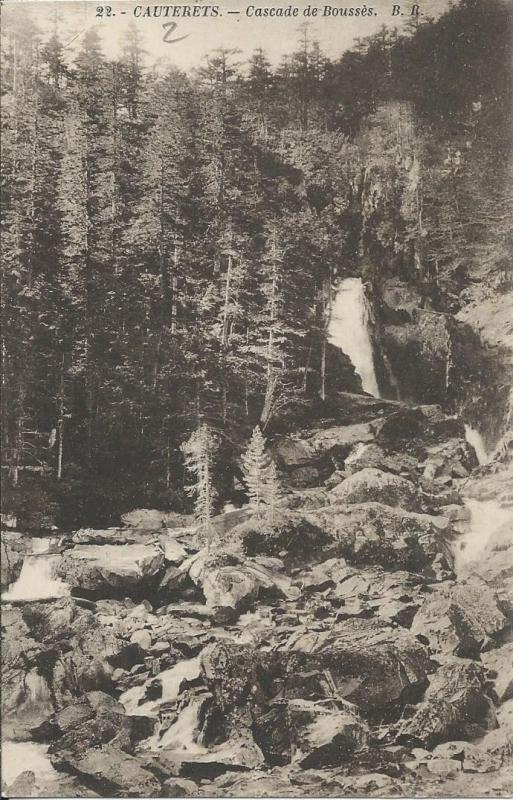 Carte postale ancienne Cascade de Boussès à Cauterets