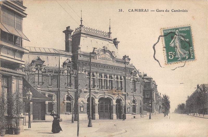 Carte postale ancienne Cambrai - Gare Du Cambresis - cliché rare à Cambrai