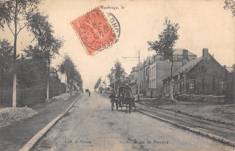 Carte postale ancienne Maubeuge - Route De Ferriere à Maubeuge
