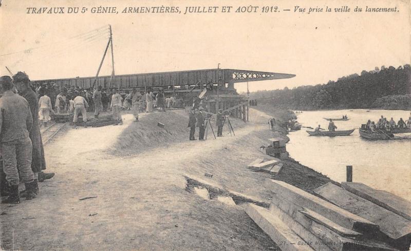 Carte postale ancienne Armentieres - Travaux Du 5e Genie - Juillet Et Aout 1912 - Vue Prise La V à Armentières