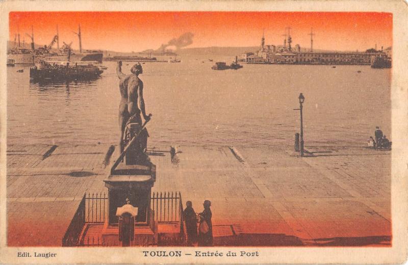 Carte postale ancienne Tulon - Entree Du Port