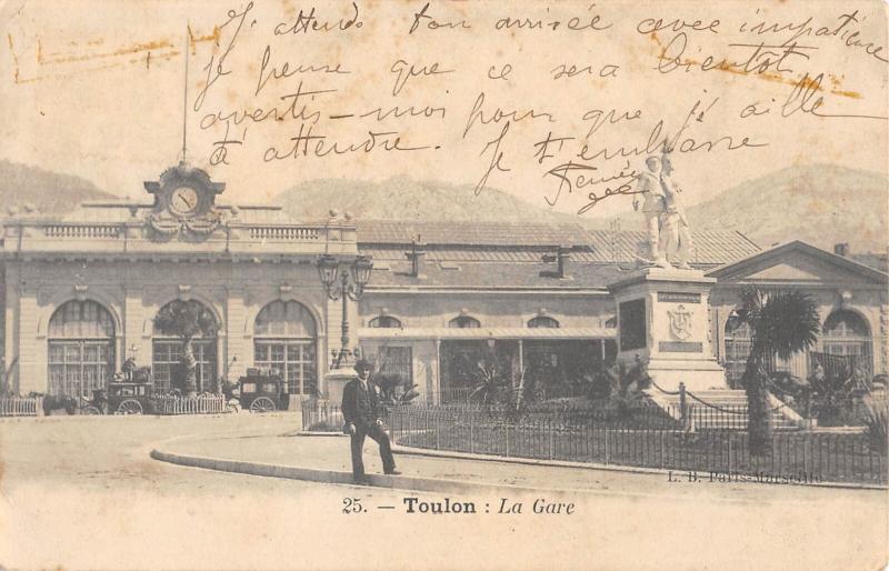Carte postale ancienne Toulon - La Gare à Toulon