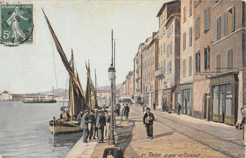 Carte postale ancienne Toulon - Le Quai Cronstadt à Toulon