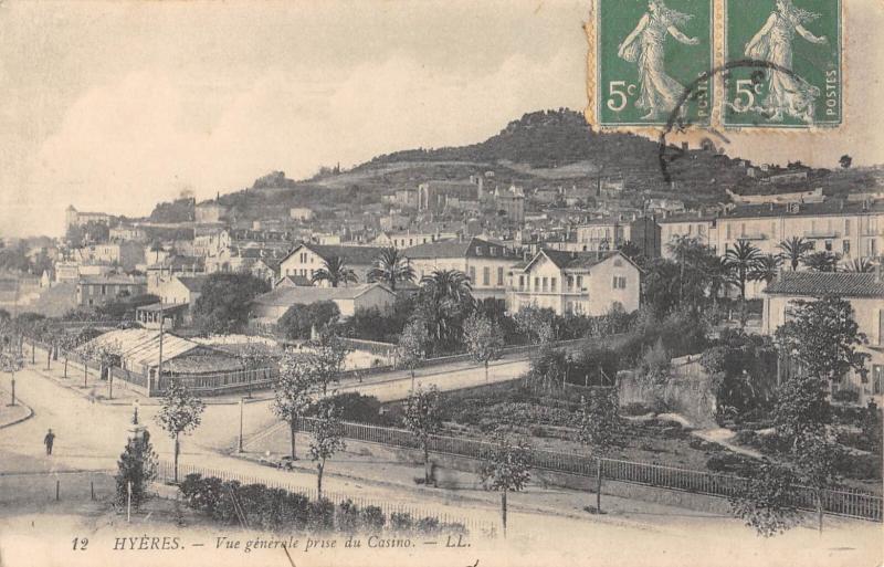 Carte postale ancienne Hyeres - Vue Generale Prise Du Casino à Hyères