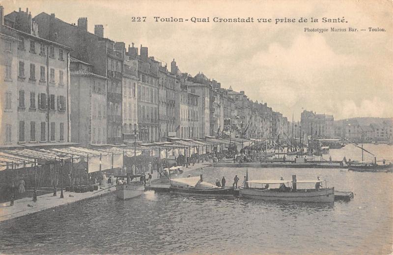Carte postale ancienne Toulon - Quai Cronstadt Vue Prise De La Sante à Toulon
