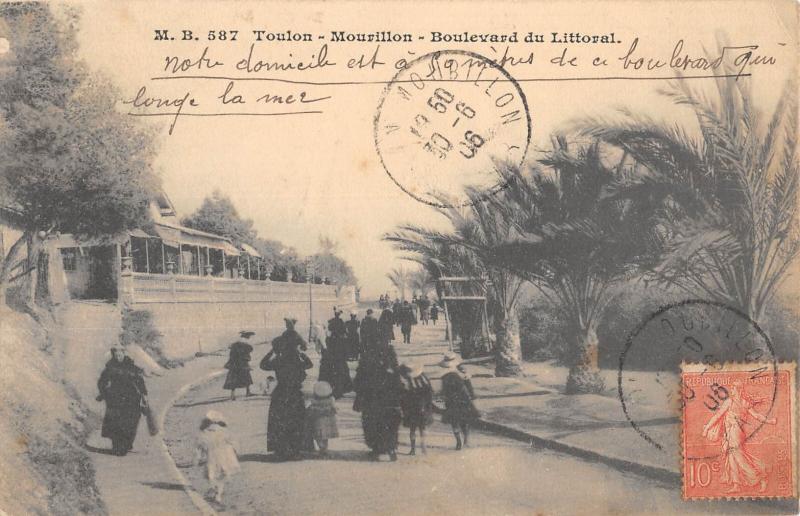 Carte postale ancienne Toulon - Mourillon - Boulevard Du Littoral à Toulon