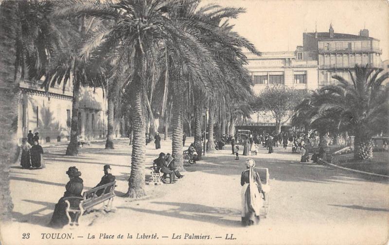 Carte postale ancienne Toulon - La Place De La Liberte - Les Palmiers à Toulon