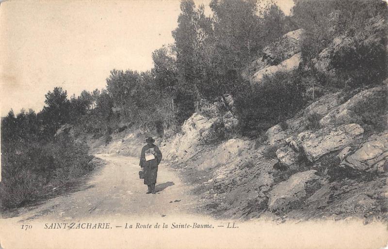 Carte postale ancienne Saint Zacharie - La Route De La Sainte Baume à Saint-Zacharie