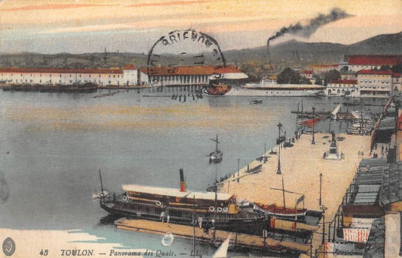 Carte postale ancienne Toulon - Panorama Des Quais à Toulon