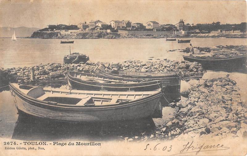 Carte postale ancienne Toulon - Plage Du Mourillon à Toulon