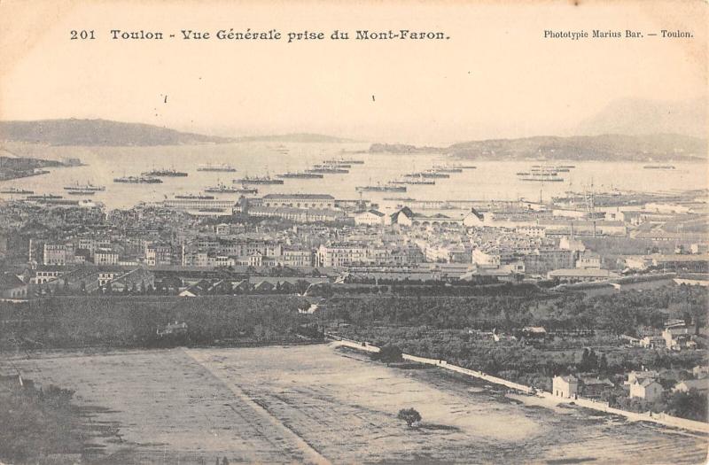 Carte postale ancienne Toulon - Vue Generale Prise Du Mont Faron à Toulon