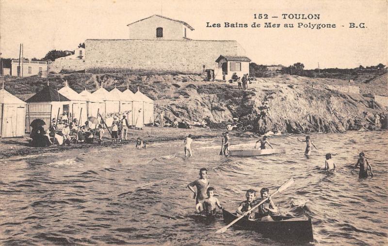 Carte postale ancienne Toulon - Les Bains De Mer Au Polygone à Toulon