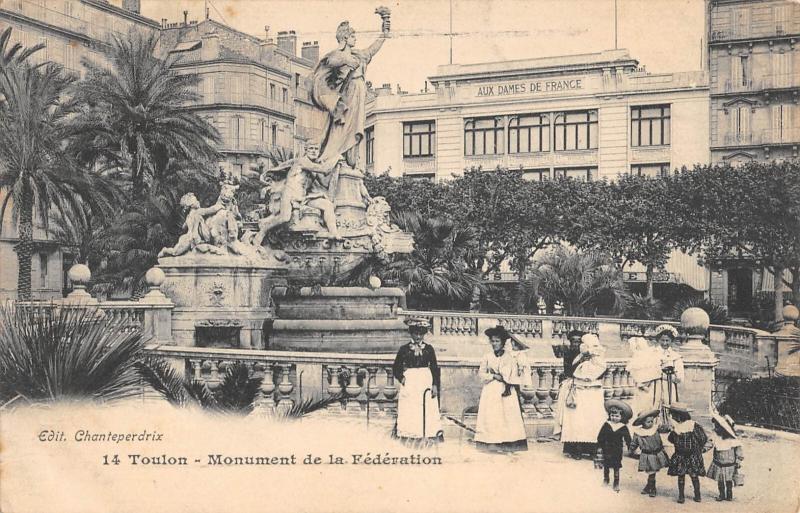 Carte postale ancienne Toulon - Monument De La Federation à Toulon