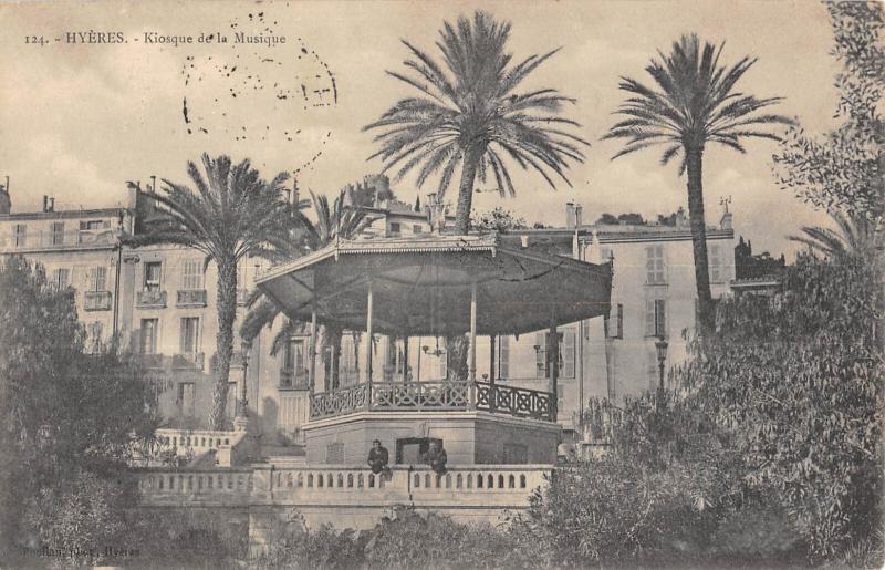 Carte postale ancienne Hyeres - Kiosque De La Musique à Hyères