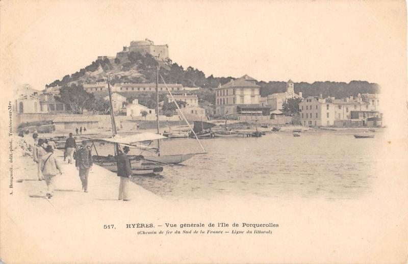 Carte postale ancienne Hyeres - Vue Generale De L'Ile De Porquerolles à Hyères