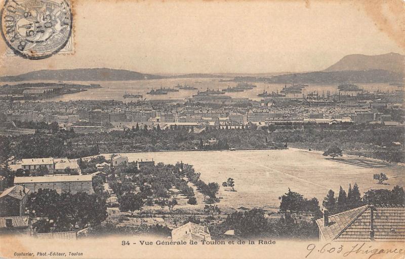 Carte postale ancienne Toulon - Vue Generale De La Rade à Toulon