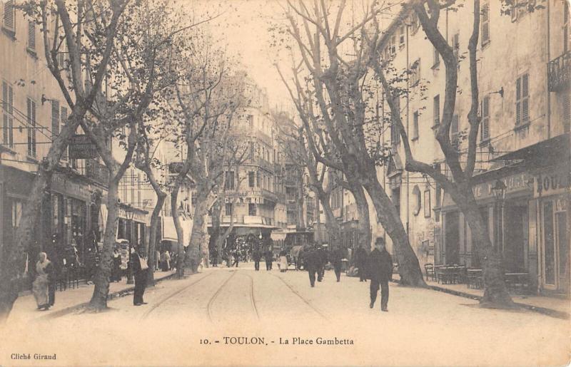 Carte postale ancienne Toulon - La Place Gambetta à Toulon