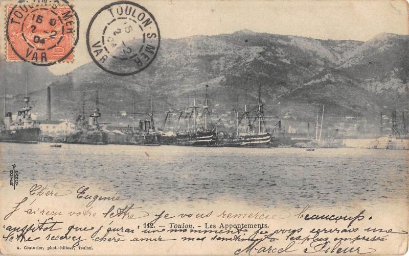 Carte postale ancienne Toulon - Les Appontements à Toulon