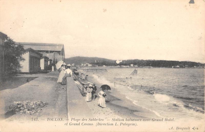 Carte postale ancienne Toulon - Plage Des Sablettes à Toulon