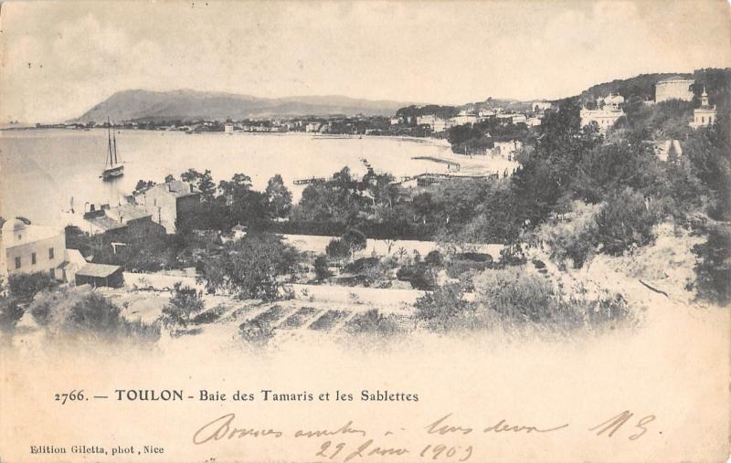 Carte postale ancienne Toulon - Baie Des Tamaris Et Les Sablettes à Toulon